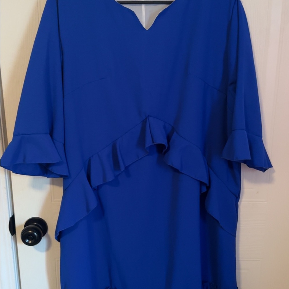 Vibrant Blue Ruffle Dress